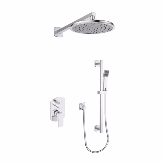 Pommeau de douche Cupc Gunmetal Grey avec tube de douche dissimulé en laiton