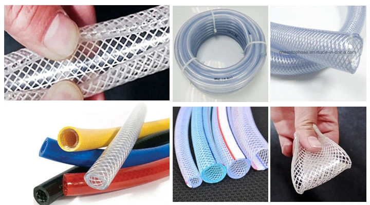 Clear Plastic Vinyl Tubing Fiber Braided Reinforced PVC Tube Pipe Hose for Water Transfer