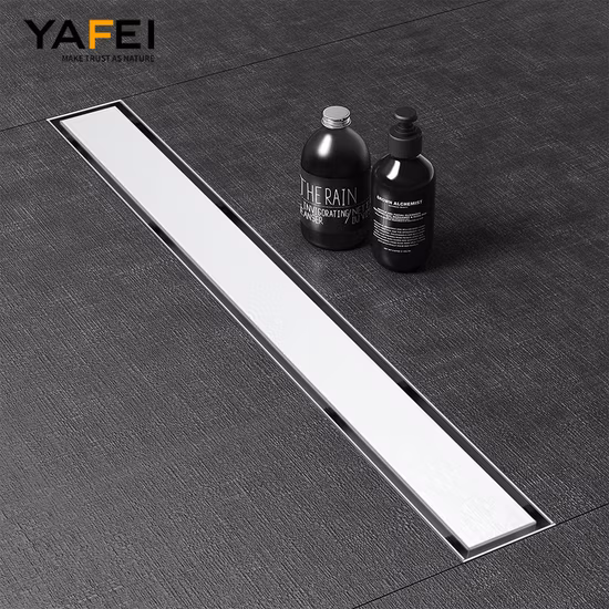 Drain de plancher de douche linéaire en acier inoxydable invisible de tuile de canal de salle de bains